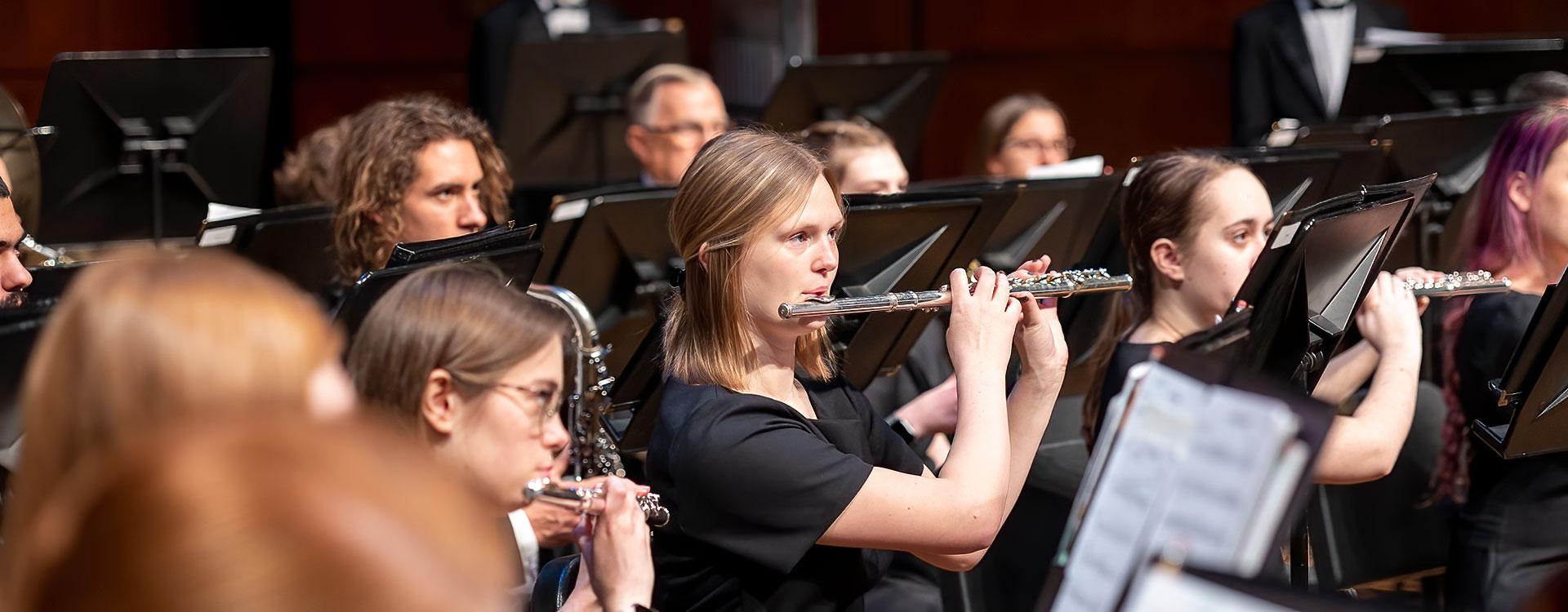 Concert band performing